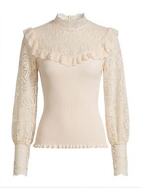Stunning Rosemunde Silk-Blend Lace Top